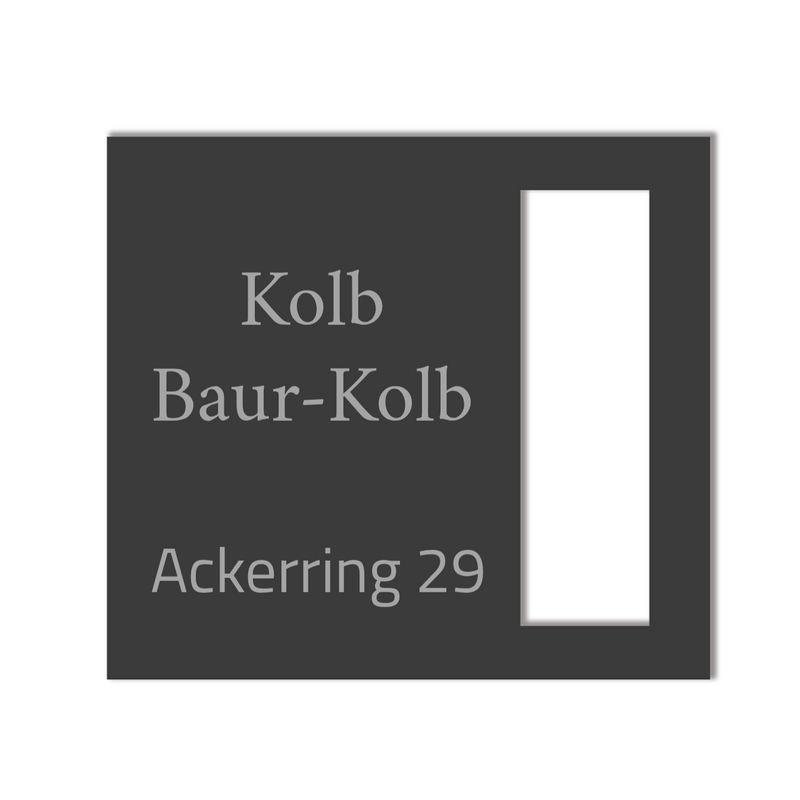 Dekorschild für "Eufy E340"aus V2A Edelstahl - 18 x 20 cm  oder 22 X 10 cm- Weiß / Anthrazit pulverbeschichtet oder Edelstahl gebürstet