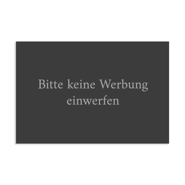 Farbige Edelstahlschilder in verschiedenen Größen. Individuell personalisierbar 40 Schriftarten über 200 Motive.