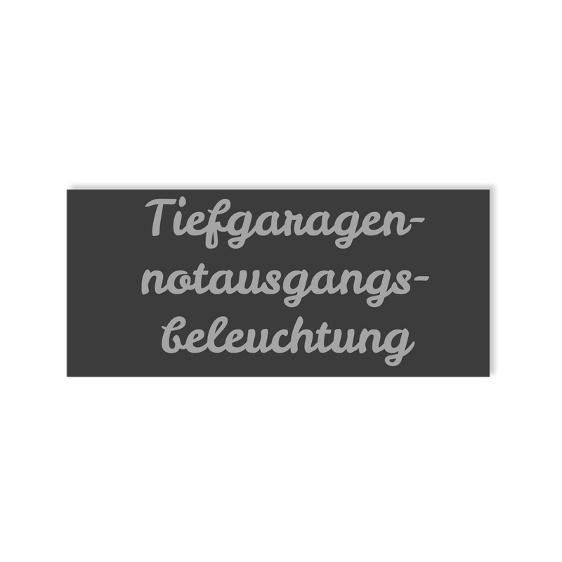 Farbige Edelstahlschilder in verschiedenen Größen. Individuell personalisierbar 40 Schriftarten über 200 Motive.