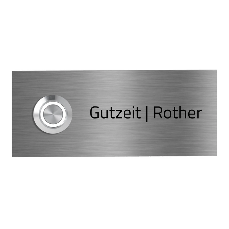 V2A Edelstahl Türklingel Mainz - mit Gravur & LED - Anthrazit/Weiß/Edelstahl - wahlweise UV-Druck