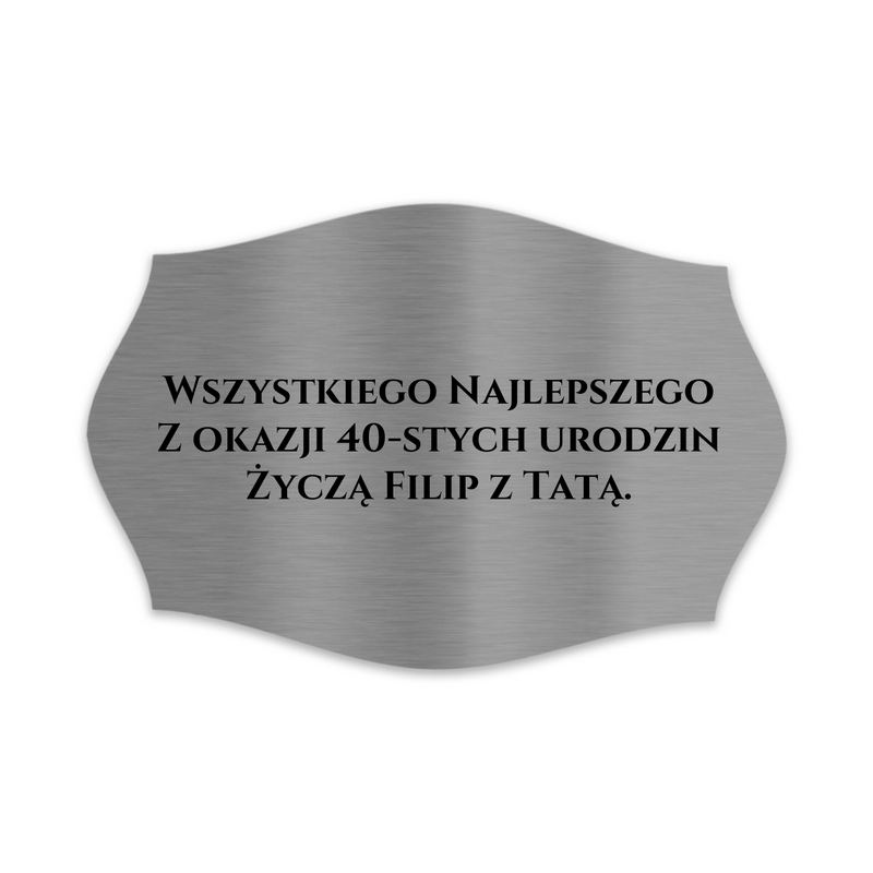 V2A Edelstahlschild in verschiedenen Größen, individuell personalisierbar.