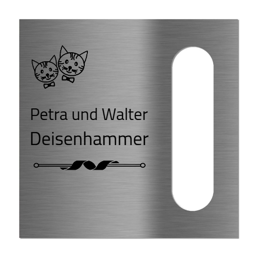 V2A Edelstahl Dekorschild Reolink Video Doorbell - 20x20cm / 25x10cm