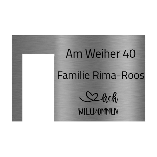 Dekorschild für "Ring Doorbell Wired" aus V2A Edelstahl - 200 x 130 mm oder 100 x 200 mm  - Weiß / Anthrazit pulverbeschichtet oder Edelstahl gebürstet