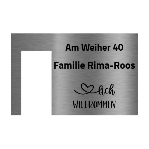 Dekorschild für "Ring Doorbell Wired" aus V2A Edelstahl - 200 x 130 mm oder 100 x 200 mm  - Weiß / Anthrazit pulverbeschichtet oder Edelstahl gebürstet