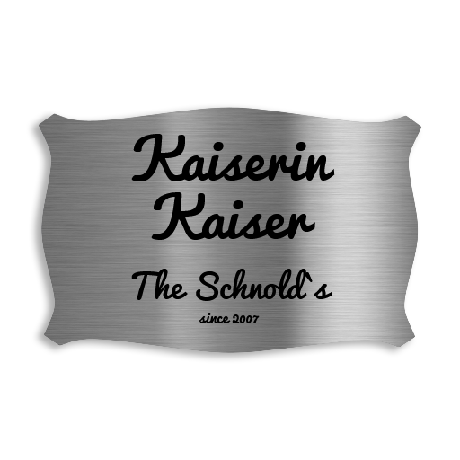 V2A Edelstahlschild in verschiedenen Größen, individuell personalisierbar.