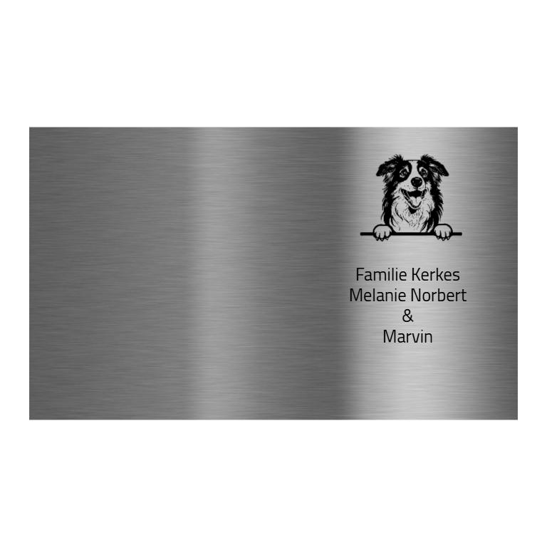 V2A Edelstahlschild in verschiedenen Größen, individuell personalisierbar.