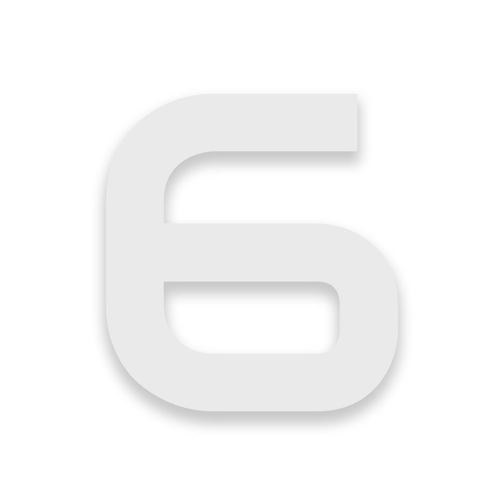 Weiß pulverbeschichtete Hausnummern Ziffern und Buchstaben in verschiedenen Höhen wählbar Schrift AUDIOWIDE aus Edelstahl V2A