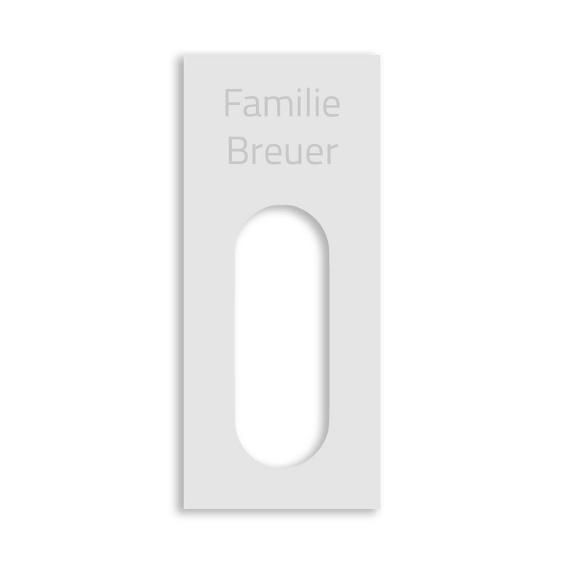 Dekorschild für "Reolink Smarte Video Türklingel"aus V2A Edelstahl - 20 x 16 cm  oder 10 X 23 cm- Weiß / Anthrazit pulverbeschichtet oder Edelstahl gebürstet