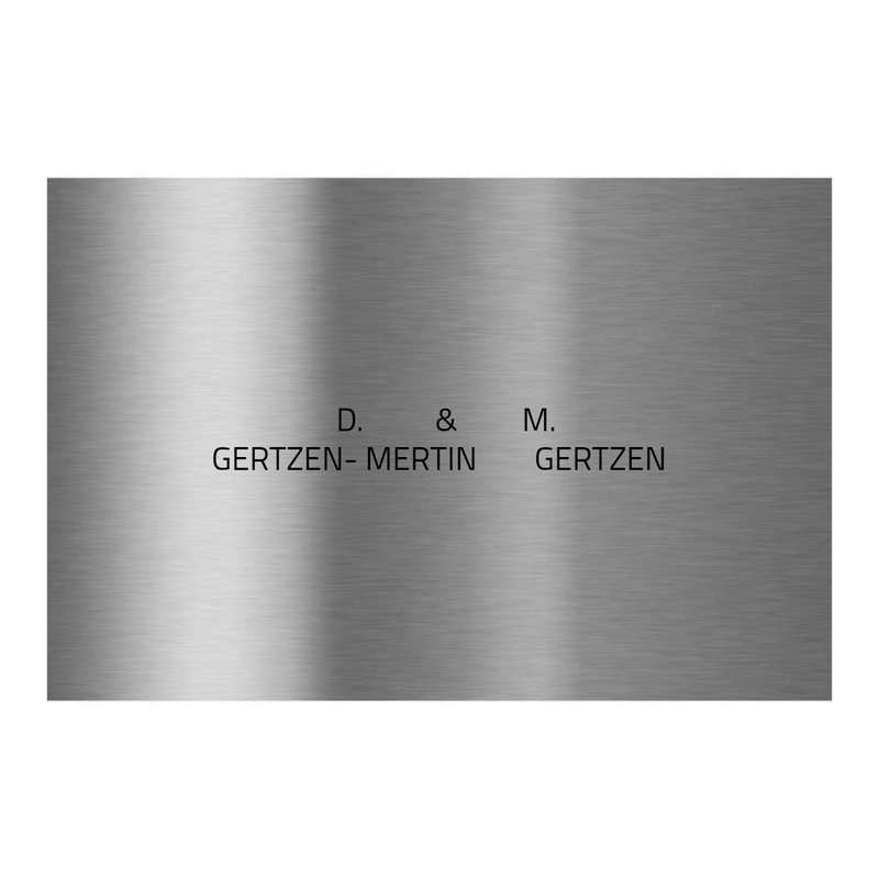 V2A Edelstahlschild in verschiedenen Größen, individuell personalisierbar.