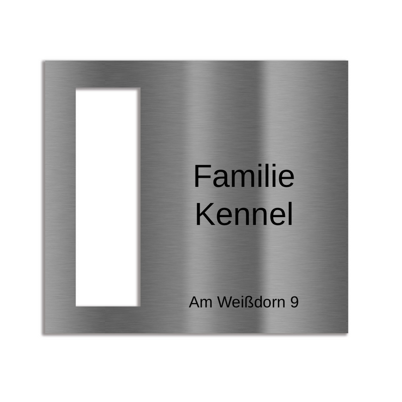 Eufy E340 Dekorschild V2A Edelstahl - 18x20cm & 22x10cm - Laserravur & UV-Druck möglich