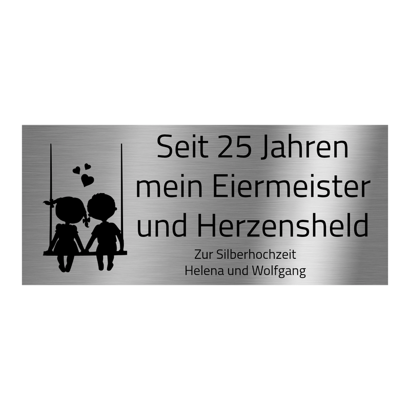 V2A Edelstahlschild in verschiedenen Größen, individuell personalisierbar.