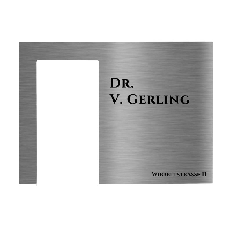 V2A Edelstahl Türschild für Ring Videotürklingel - 200x145mm - Lasergravur oder UV-Druck - Weiß/Anthrazit/Gebürstet