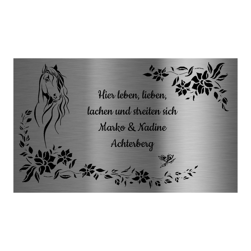 V2A Edelstahlschild in verschiedenen Größen, individuell personalisierbar.