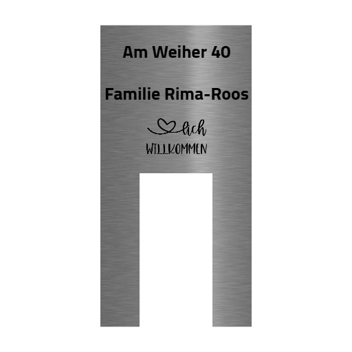 Dekorschild für "Ring Doorbell Wired" aus V2A Edelstahl - 200 x 130 mm oder 100 x 200 mm  - Weiß / Anthrazit pulverbeschichtet oder Edelstahl gebürstet
