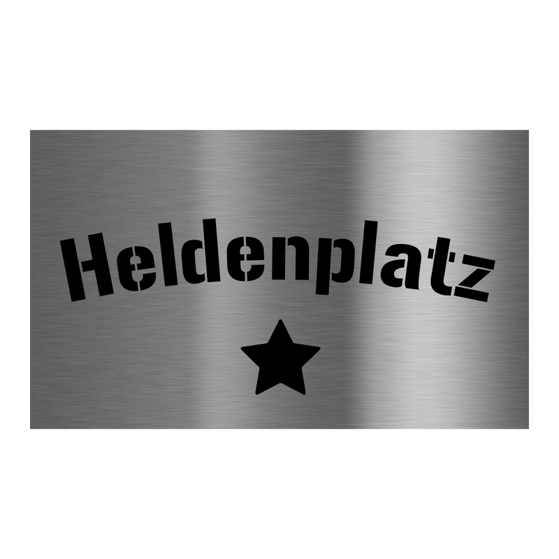 V2A Edelstahlschild in verschiedenen Größen, individuell personalisierbar.