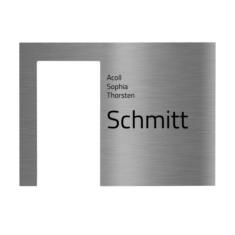 V2A Edelstahl Türschild für Ring Videotürklingel - 200x145mm - Lasergravur oder UV-Druck - Weiß/Anthrazit/Gebürstet