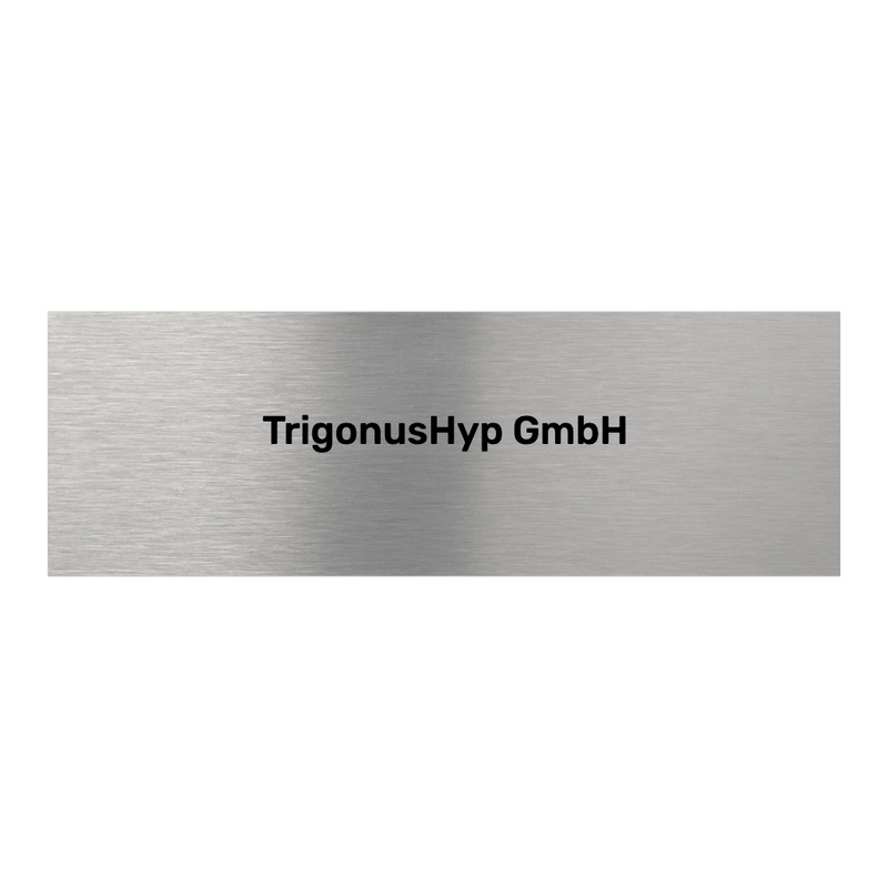 V2A Edelstahlschild in verschiedenen Größen, individuell personalisierbar.