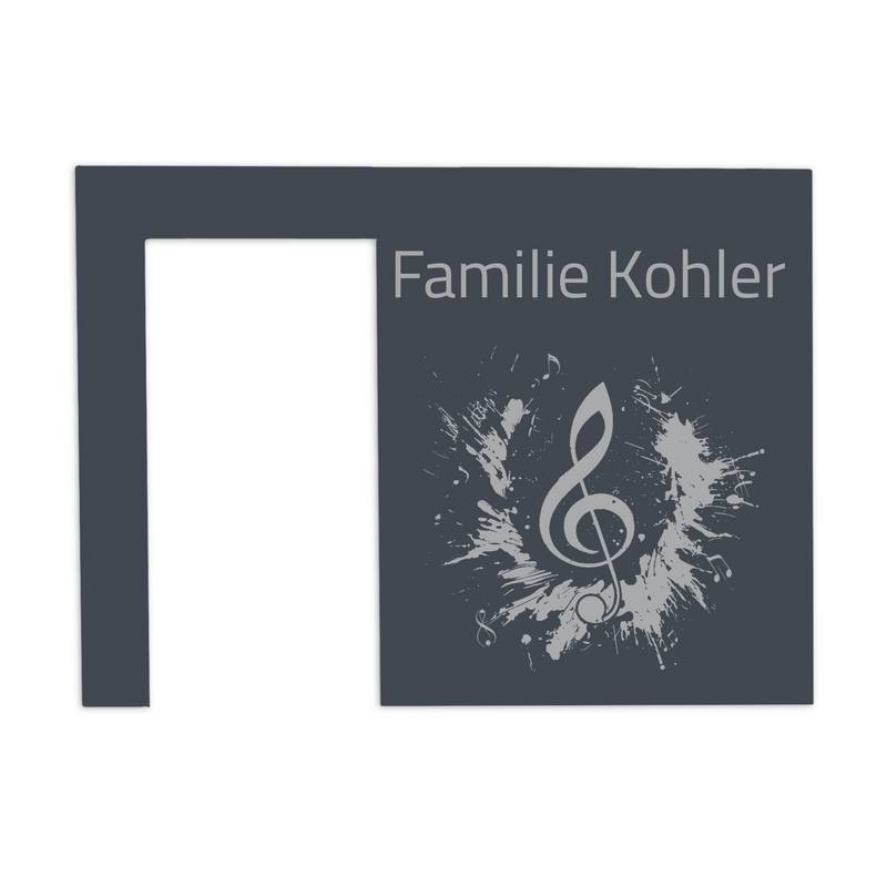 V2A Edelstahl Türschild für Ring Videotürklingel - 200x145mm - Lasergravur oder UV-Druck - Weiß/Anthrazit/Gebürstet