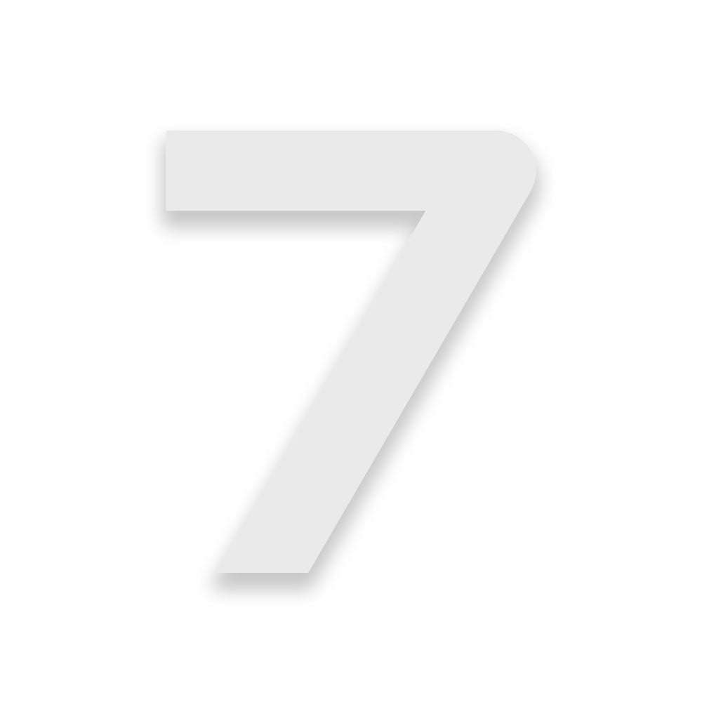 Weiß pulverbeschichtete Hausnummern Ziffern und Buchstaben in verschiedenen Höhen wählbar Schrift AUDIOWIDE aus Edelstahl V2A