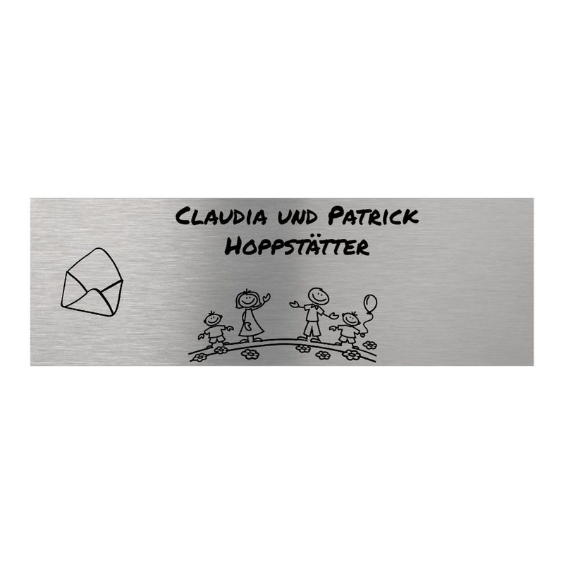 V2A Edelstahlschild in verschiedenen Größen, individuell personalisierbar.