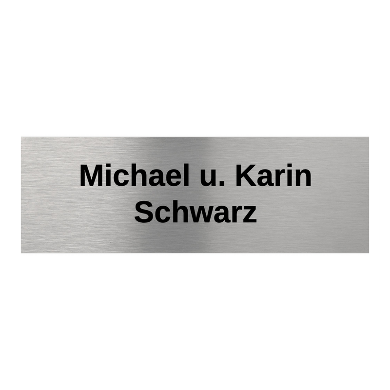 V2A Edelstahlschild in verschiedenen Größen, individuell personalisierbar.