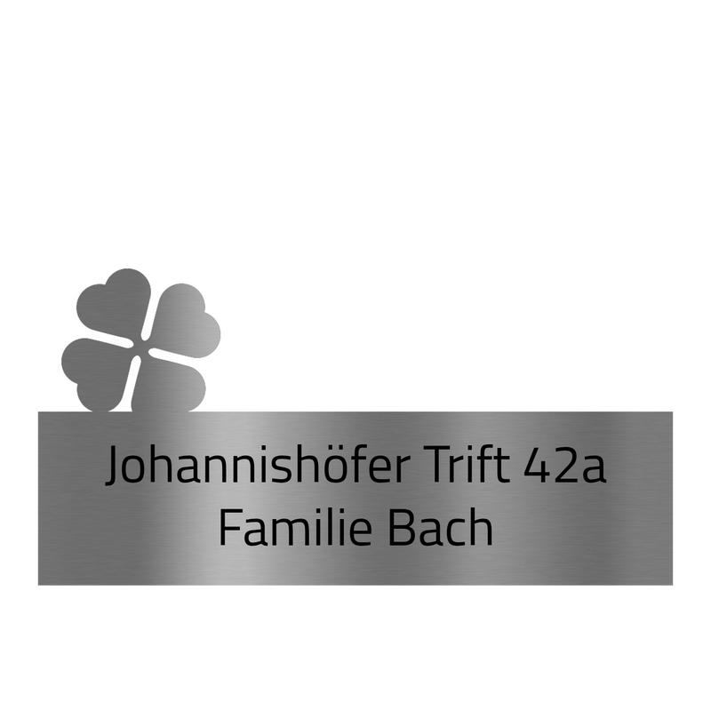 Edelstahlschild Kleeblatt