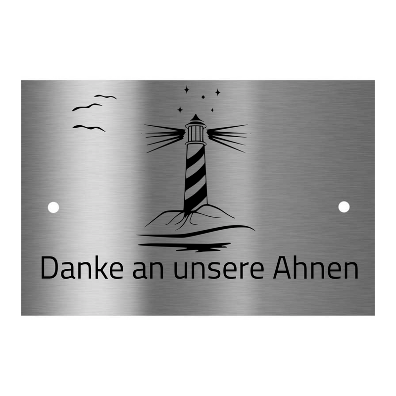 V2A Edelstahlschild in verschiedenen Größen, individuell personalisierbar.