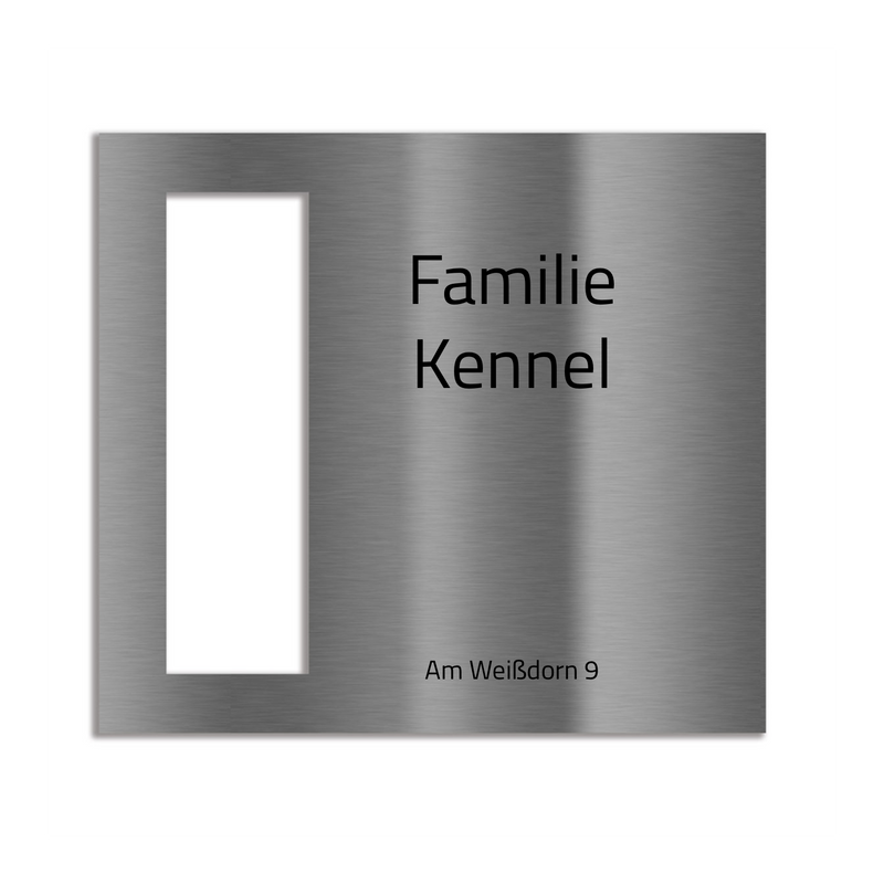 Eufy E340 Dekorschild V2A Edelstahl - 18x20cm & 22x10cm - Laserravur & UV-Druck möglich