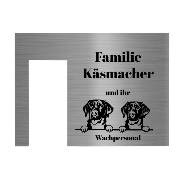 V2A Edelstahl Türschild Ring Doorbell Pro Kabel - Lasergravur & UV-Druck - Weiß/Anthrazit