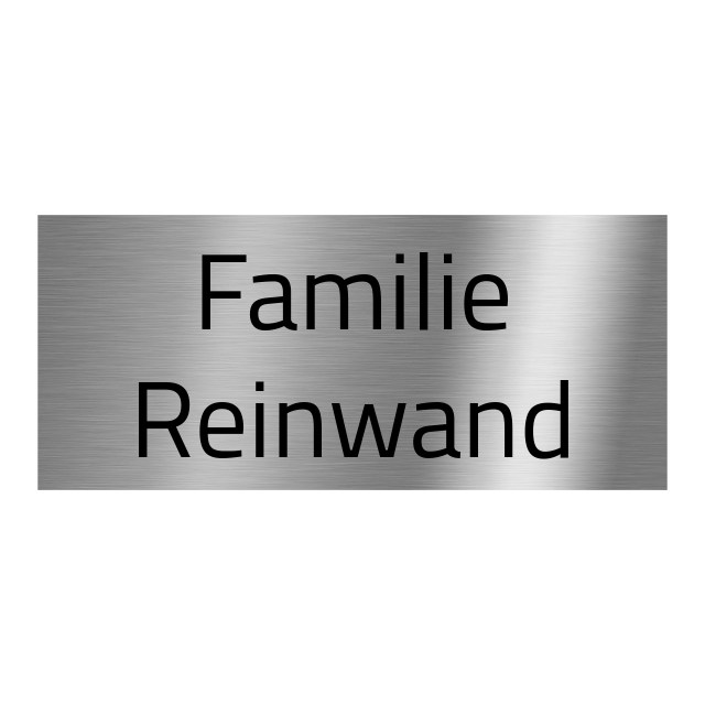 V2A Edelstahlschild in verschiedenen Größen, individuell personalisierbar.