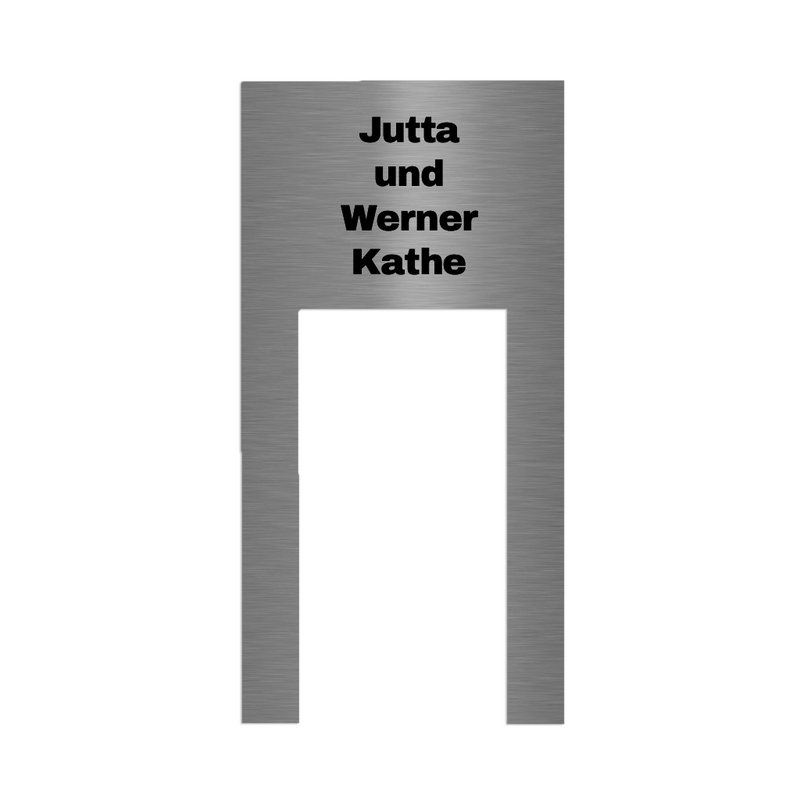 Dekorschild für "Ring Akku-Videotürklingel, Akku-Videotürklingel Plus und Akku-Videotürklingel Pro" aus V2A Edelstahl - 200 x 145 mm oder bei Gravur oben 100 X 200 mm- Weiß / Anthrazit pulverbeschichtet oder Edelstahl gebürstet