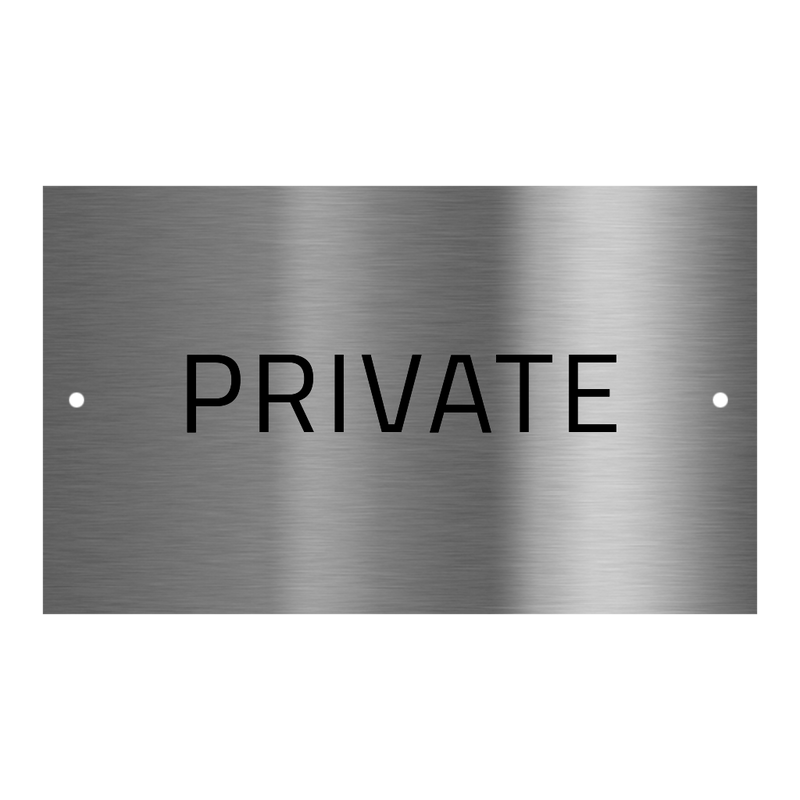 V2A Edelstahlschild in verschiedenen Größen, individuell personalisierbar.
