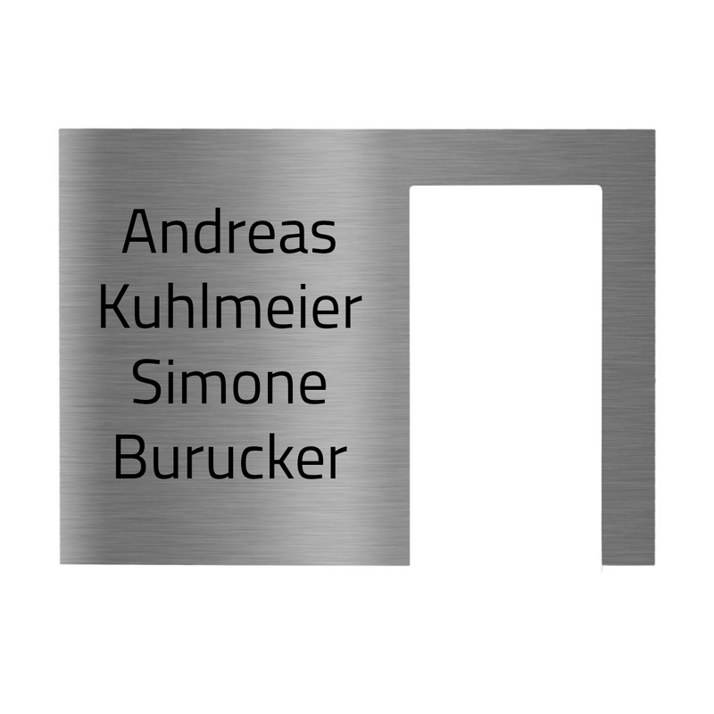 V2A Edelstahl Türschild für Ring Videotürklingel - 200x145mm - Lasergravur oder UV-Druck - Weiß/Anthrazit/Gebürstet