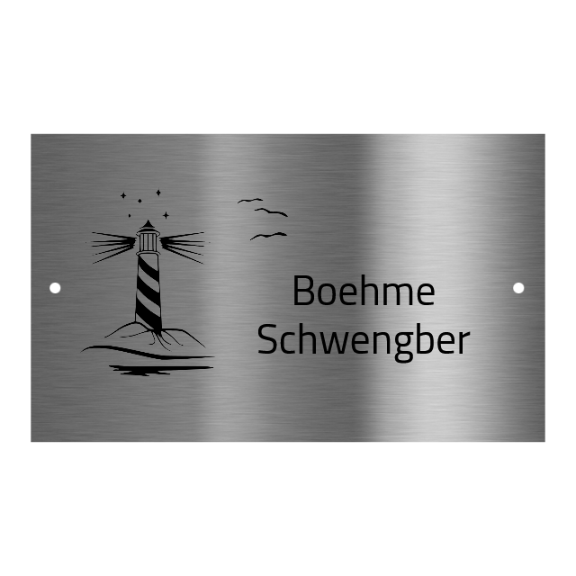 V2A Edelstahlschild in verschiedenen Größen, individuell personalisierbar.