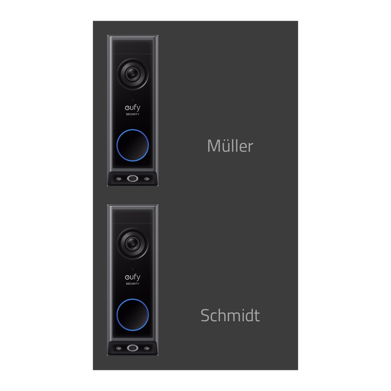 Eufy E340 Dekorschild V2A Edelstahl - Zweifamilienhaus 200x340mm