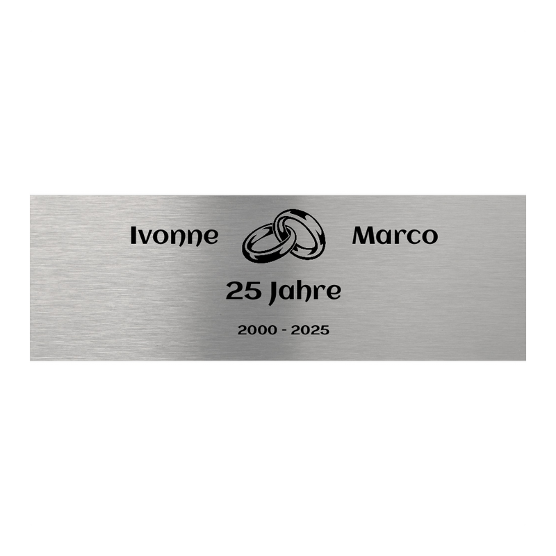 V2A Edelstahlschild in verschiedenen Größen, individuell personalisierbar.