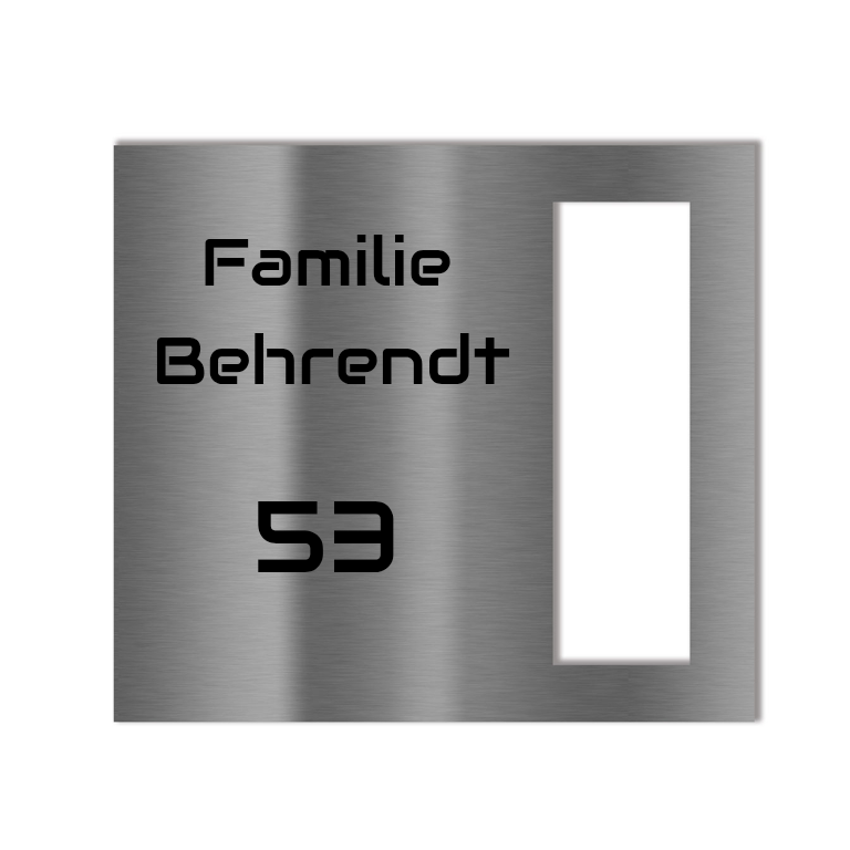 Dekorschild für "Eufy E340"aus V2A Edelstahl - 18 x 20 cm  oder 22 X 10 cm- Weiß / Anthrazit pulverbeschichtet oder Edelstahl gebürstet