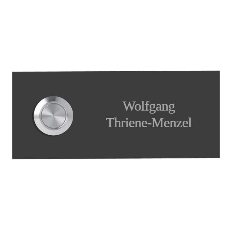 Mainz (12 x 5 cm, 15 x 7 cm,18 x 10 cm) Edelstahl (V2A) Türklingel - mit Gravur - Anthrazit / Weiß / Edelstahl - LED - Unterputztürklingel