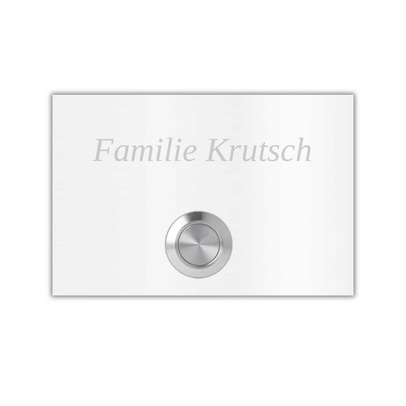 London 9 x 6 cm Edelstahl (V2A) Türklingel - mit Gravur - Anthrazit oder Weiß pulverbeschichtet oder Edelstahl gebürstet - LED - Aufputz / Unterputz