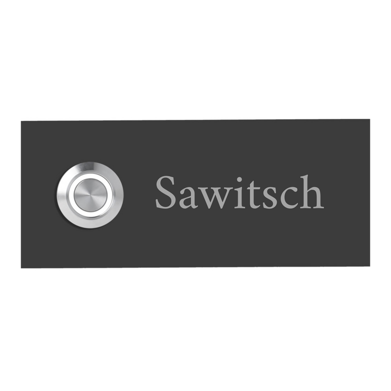 V2A Edelstahl Türklingel Mainz - mit Gravur & LED - Anthrazit/Weiß/Edelstahl - wahlweise UV-Druck