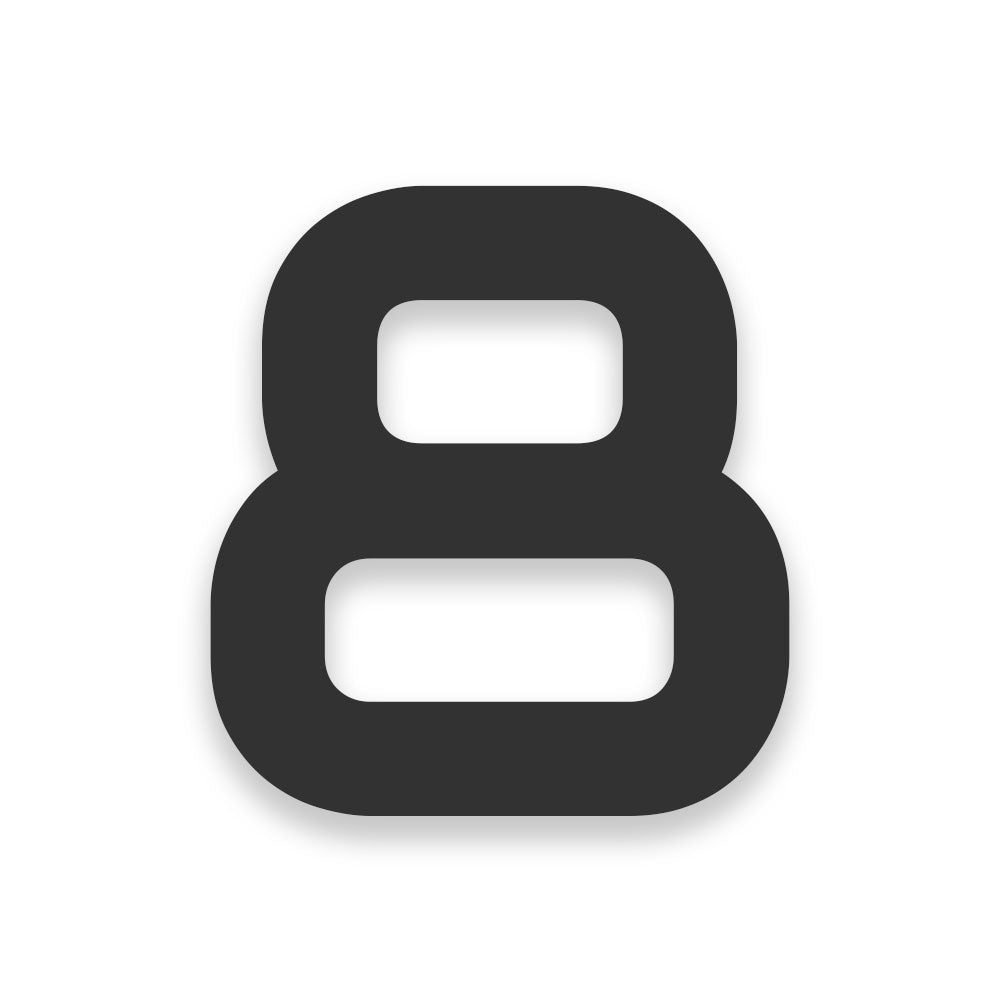 Edelstahl Hausnummern Ziffern und Buchstaben in verschiedenen Höhen wählbar - anthrazit RAL7016 - Schrift AUDIOWIDE