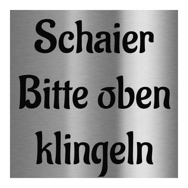 V2A Edelstahlschild in verschiedenen Größen, individuell personalisierbar.