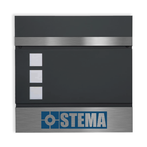 Jung Edelstahl Design Briefkasten - Manhattan Individuell personalisierbar mit eigenem Foto, Logo, Firmenlogo oder Bild Anthrazit Unikat