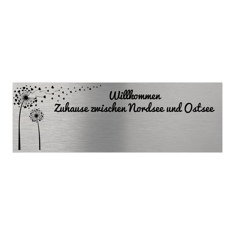 V2A Edelstahlschild in verschiedenen Größen, individuell personalisierbar.