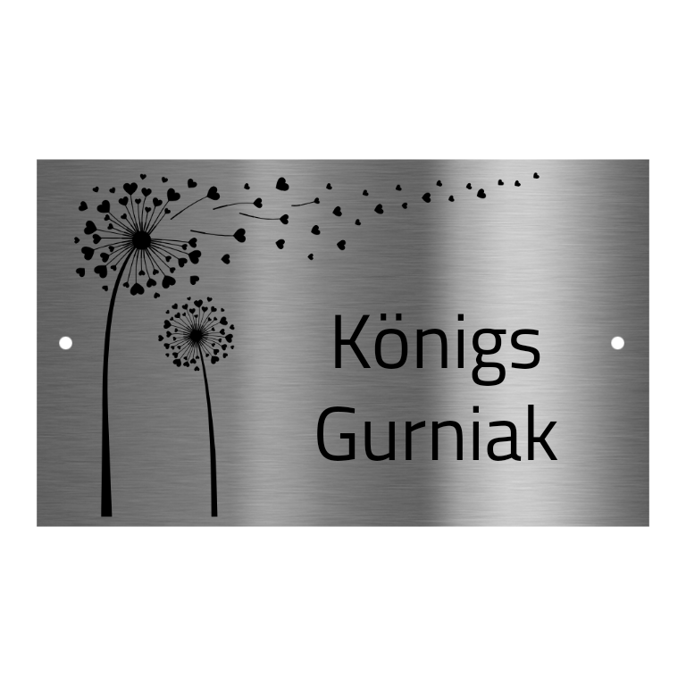 V2A Edelstahlschild in verschiedenen Größen, individuell personalisierbar.