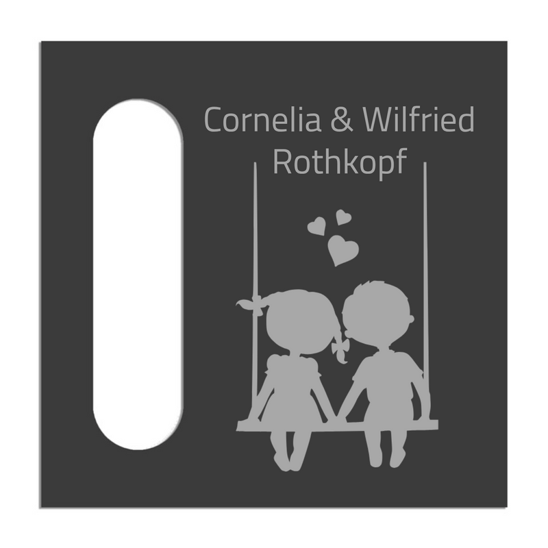 Dekorschild für "Reolink Video Doorbell (Battery)"aus V2A Edelstahl - 20 x 20 cm  oder 25 X 10 cm- Weiß / Anthrazit pulverbeschichtet oder Edelstahl gebürstet