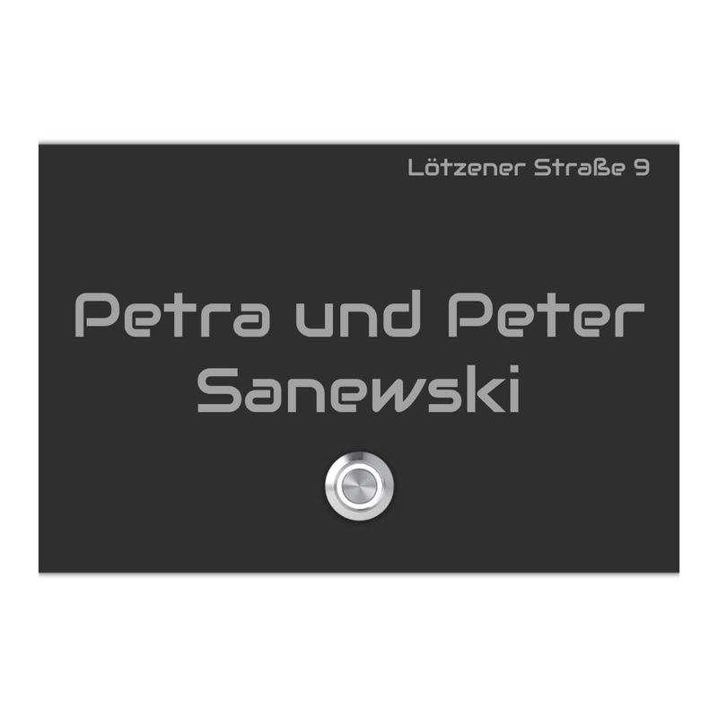 V2A Edelstahl-Türklingel London 18x12cm - Lasergravur oder UV-Druck - LED - Anthrazit/Weiß/Gebürstet