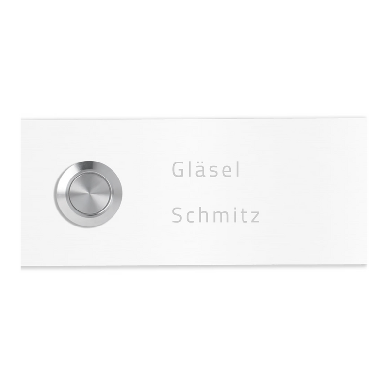 Mainz (12 x 5 cm, 15 x 7 cm,18 x 10 cm) Edelstahl (V2A) Türklingel - mit Gravur - Anthrazit / Weiß / Edelstahl - LED - Unterputztürklingel