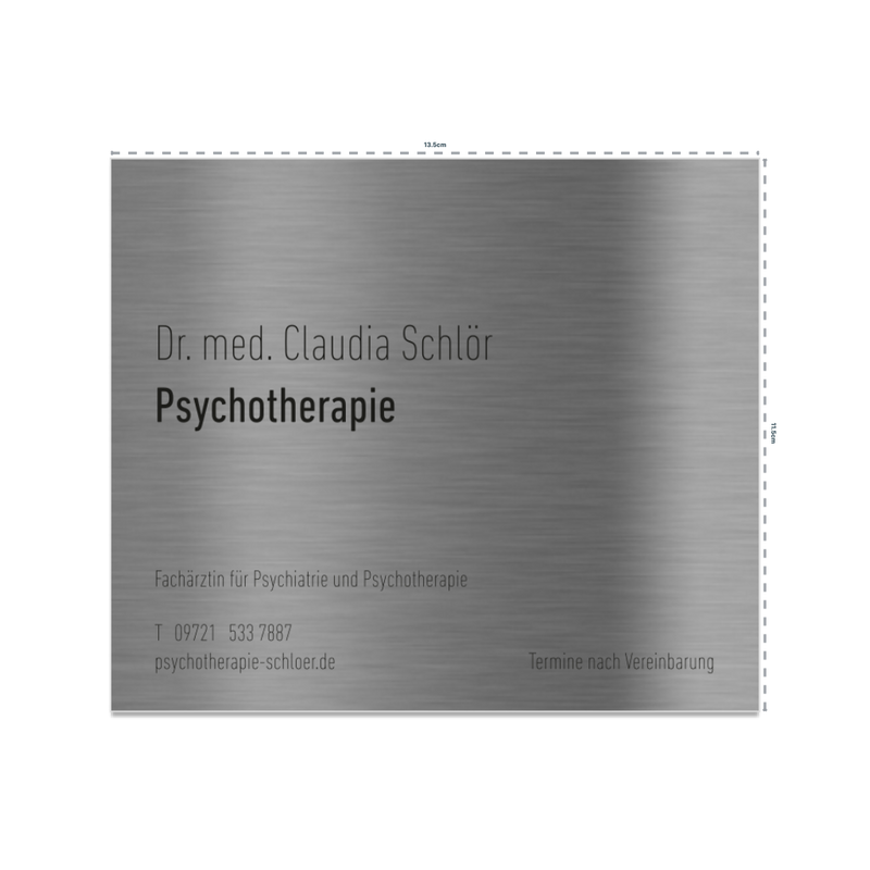 Edelstahlschild mit eigenem Motiv – Wunschmaß & UV-Druck