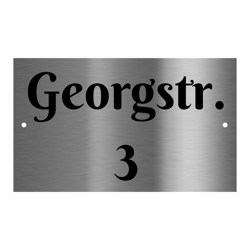 V2A Edelstahlschild in verschiedenen Größen, individuell personalisierbar.